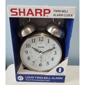 Sharp Twin Bell Alarm Clock Loud Bell Easy To Read Dial On Demand Backlight NIB